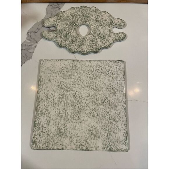 Sip & Serve Wine Set Bottle Caddy Wine Butler Cheese Cracker Plate Stoneware - Picture 5 of 7